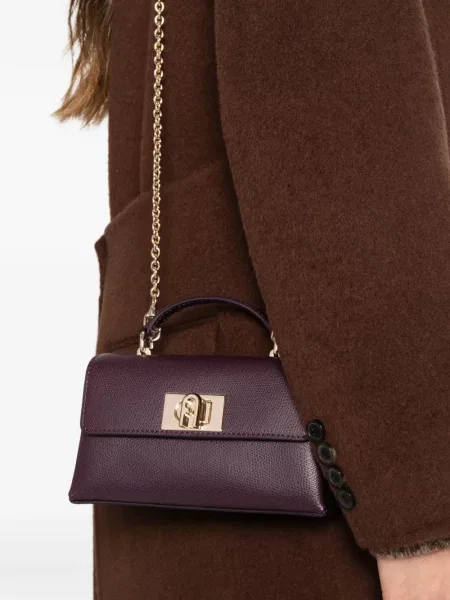 Geantă shopper Furla din piele violet