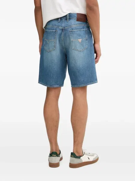 Džínové šortky Guess s oděrkami modré