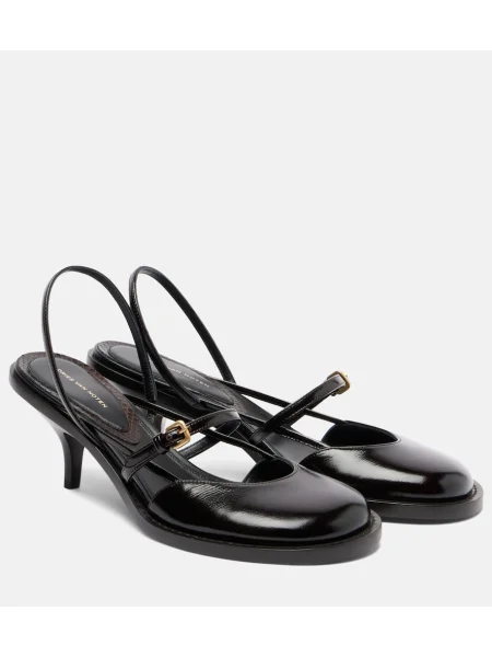 Pantofi cu toc Dries Van Noten din piele slingback maro