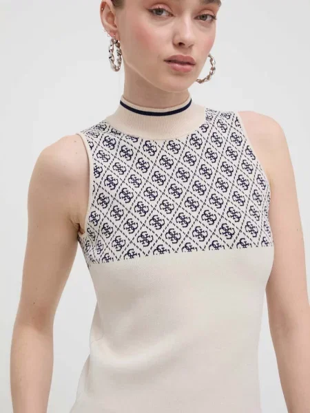 Топ Guess півгольф бежевий