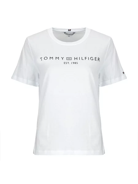 Tričko Tommy Hilfiger s autogramem bílé