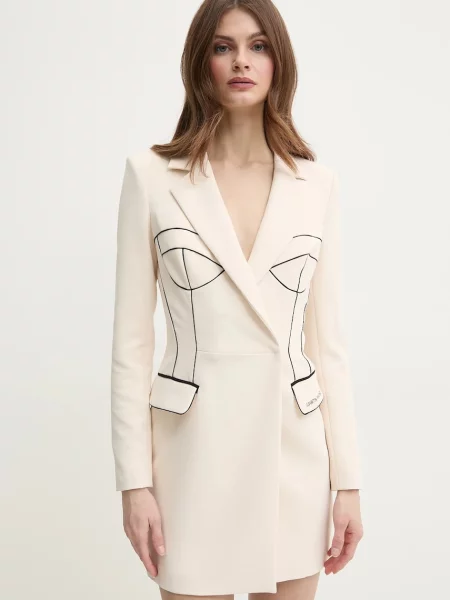 Elisabetta Franchi ruha mini testhezálló bézs