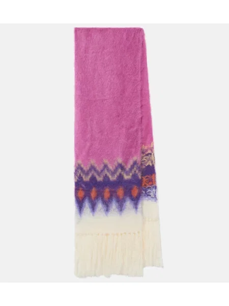 Fular Isabel Marant cu franjuri roz