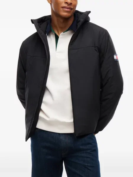 Geacă Tommy Hilfiger cu glugă cu autograf albastru