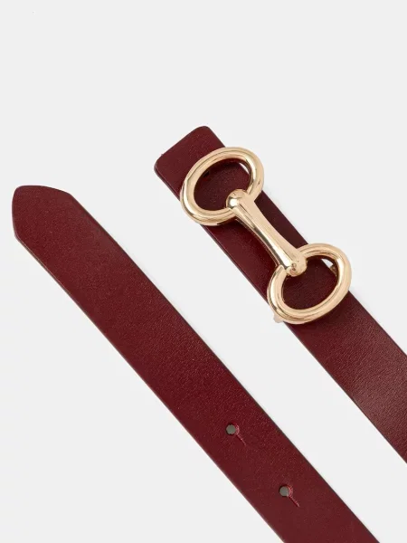 Кожаный ремень Answear.lab с ремешками бордовый