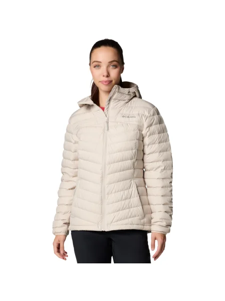 Geacă cu puf Columbia cu glugă bej