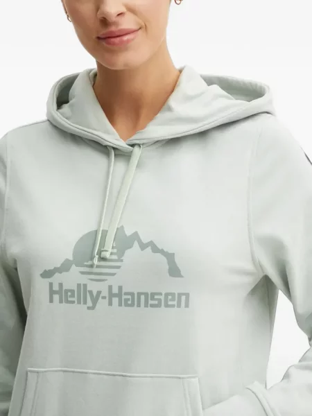 Top Helly Hansen cu glugă cu imagine cu cordon verde