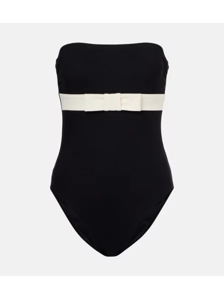 Strój kąpielowy Karla Colletto z kokardką czarny