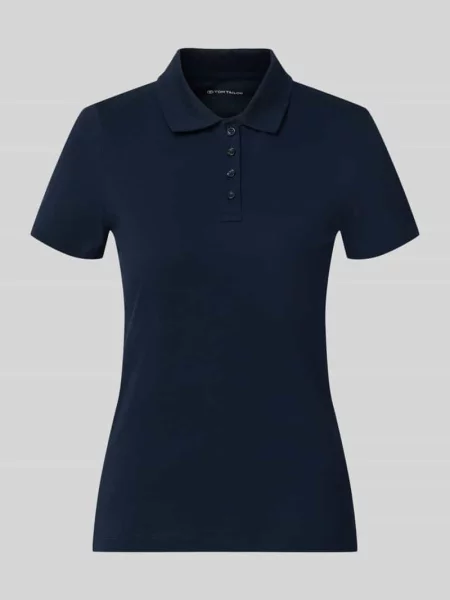 Koszulka polo o kroju regular fit z czystej bawełny Tom Tailor granatowa