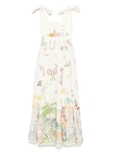 Oblekové midi šaty Alemais s potiskem po kolena