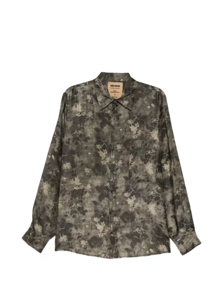 Lung cămașă Uma Wang cu model floral cu imagine verde