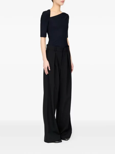 Gyapjú nadrág Mm6 Maison Margiela fekete