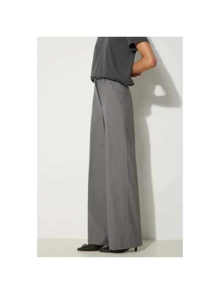 Kenzo spodnie wełniane Cool Wool Wide Pants szerokie high waist szary