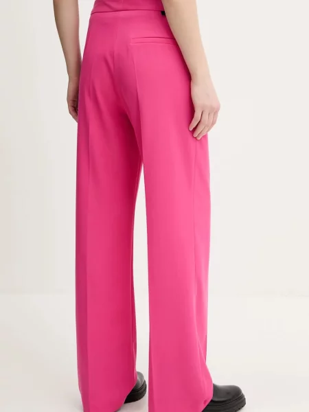 Kalhoty HUGO jednoduché high waist růžová