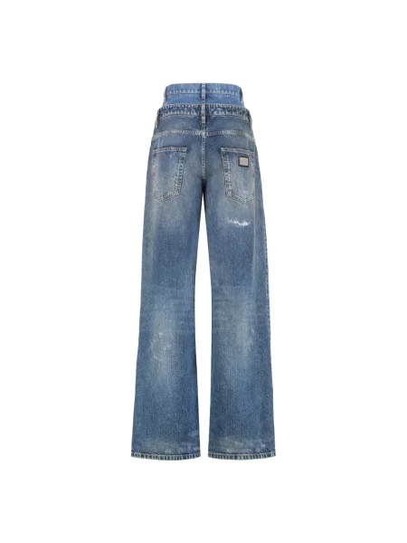 Szerokie jeansy Dolce And Gabbana niebieskie