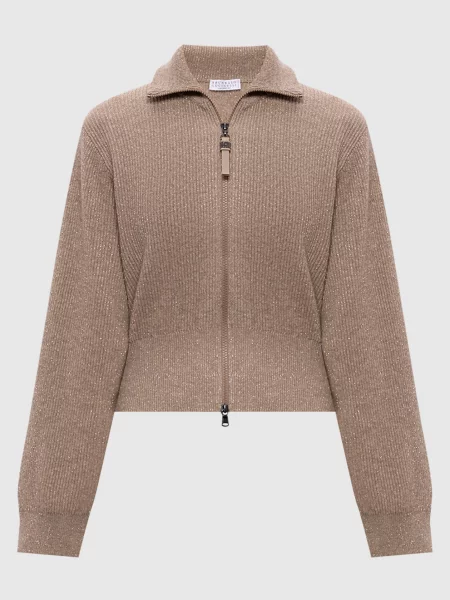 Кардиган з кашеміром Brunello Cucinelli коричневий