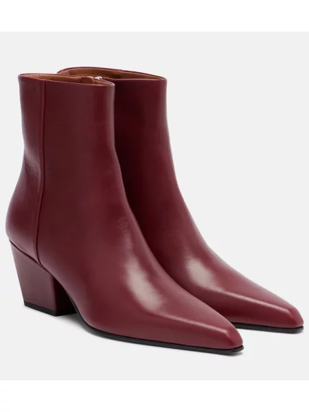 Cizme scurte Paris Texas din piele bordo