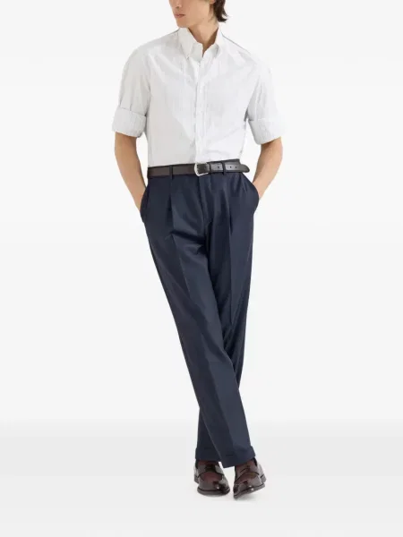 Pantaloni Brunello Cucinelli de lână albastru