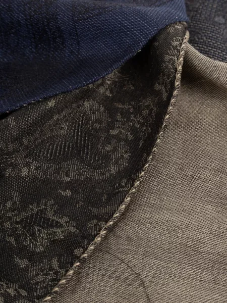 Жакардов шал Etro с ресни с пейсли десен синьо