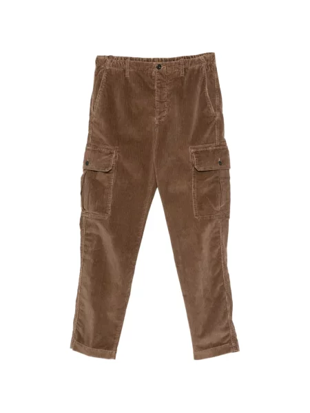 Pantaloni cargo Incotex de catifea cord maro