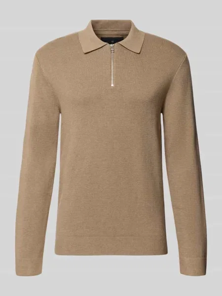 Sweter z dzianiny o kroju regular fit z czystej bawełny model LAMILANO' Jack & Jones beżowy