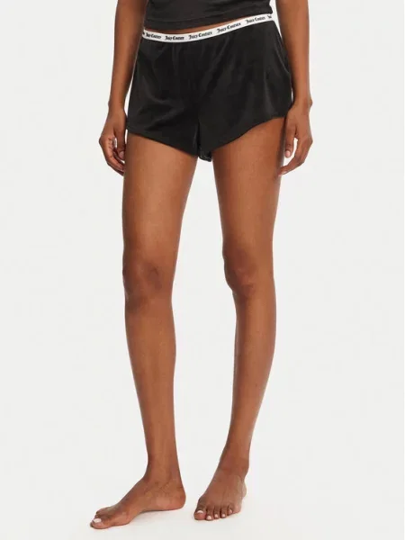 Juicy Couture szorty piżamowe AUSTYN RIB VELOUR SHORTY czarny