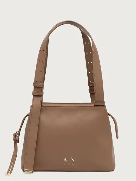 Armani Exchange geantă pentru femei cu imitație de piele bej