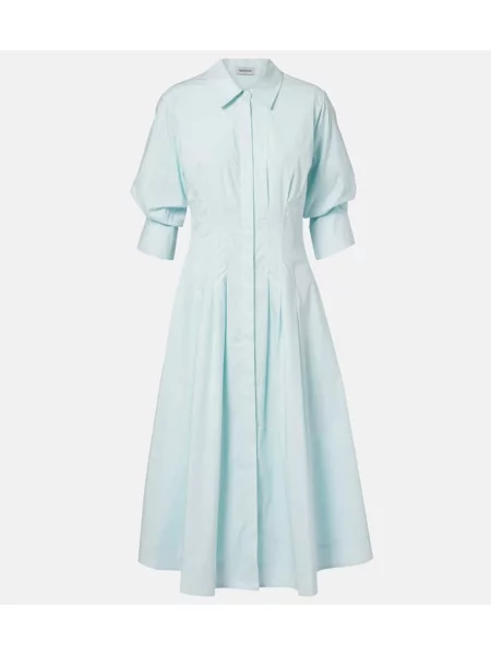 Rochie tip cămașă Simkhai din poplin de costum albastru