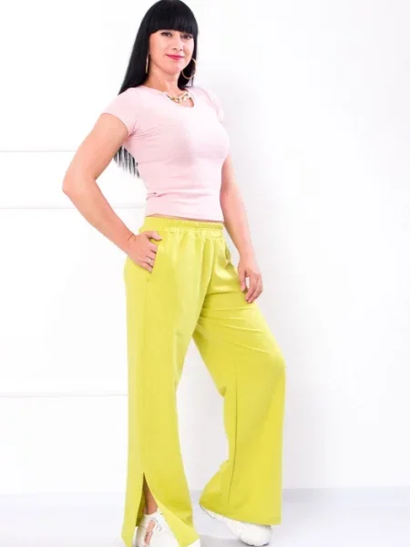 Носи своє Штани палаццо Бавовна/поліестер жовтий