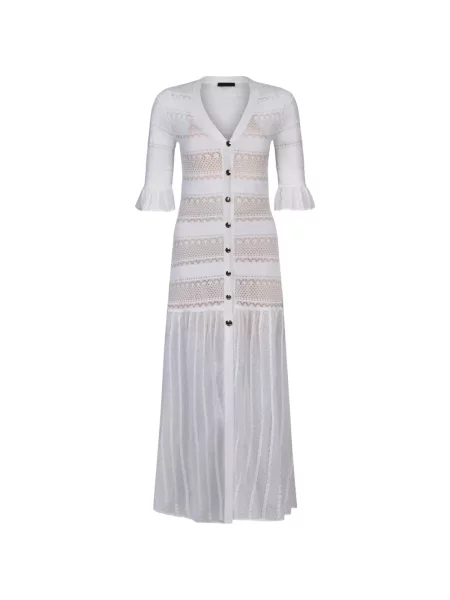 Rochie maxi Liu Jo ajurata de costum alb