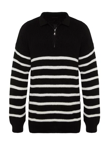 Trendyol Pulover negru alb
