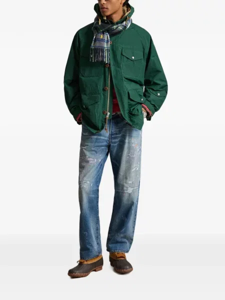 Portofel Polo Ralph Lauren din piele cu dungi cu glugă verde
