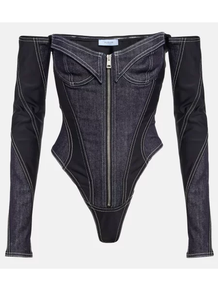 Top Mugler niebieski