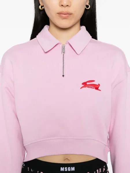Top Msgm cu broderie roz