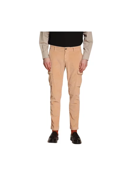 Welurowe spodnie cargo Mason's beżowe