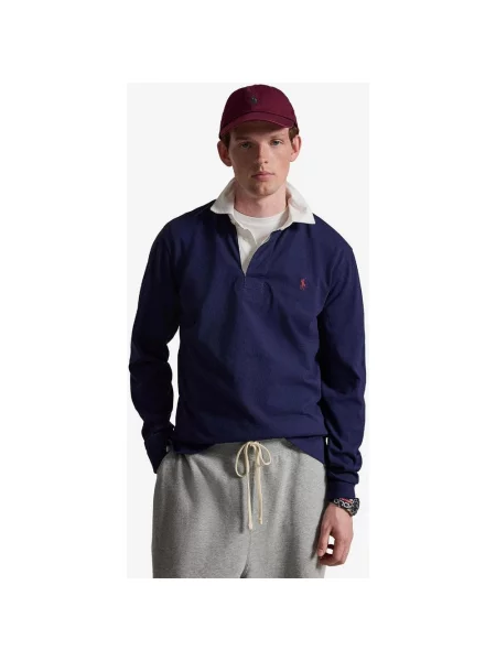 Koszulka damska Ralph Lauren The Iconic z długim rękawem granatowo S biały