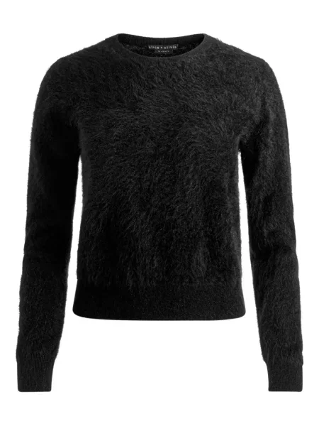 Pulover Alice + Olivia cu decolteu rotund negru