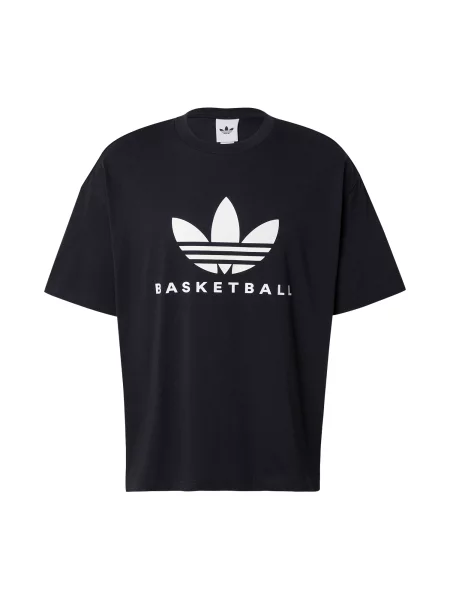 ADIDAS ORIGINALS Majica Basketball Courtside črna bela
