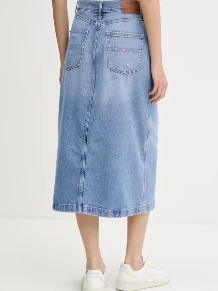 Džínová sukně Tommy Jeans midi modrá