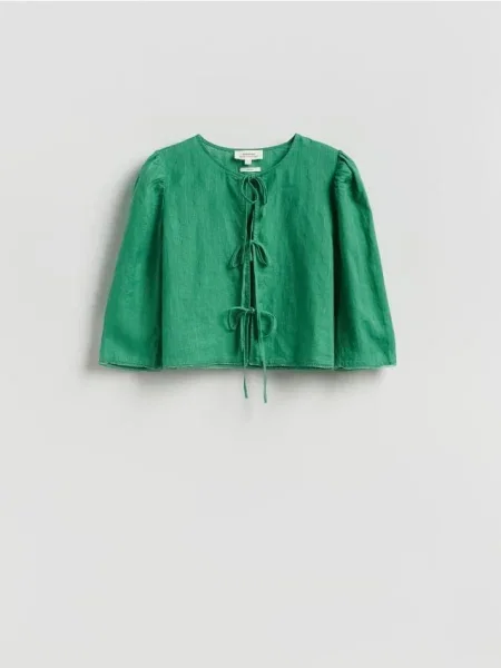 Reserved Лляна блуза зелений