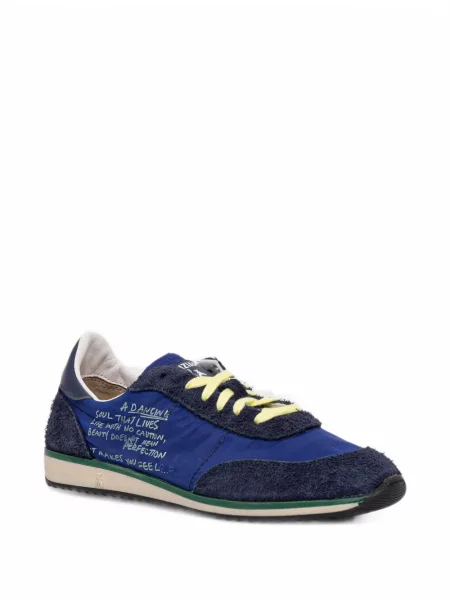Sneakerși Patrizia Pepe din piele de căprioară cu imagine albastru