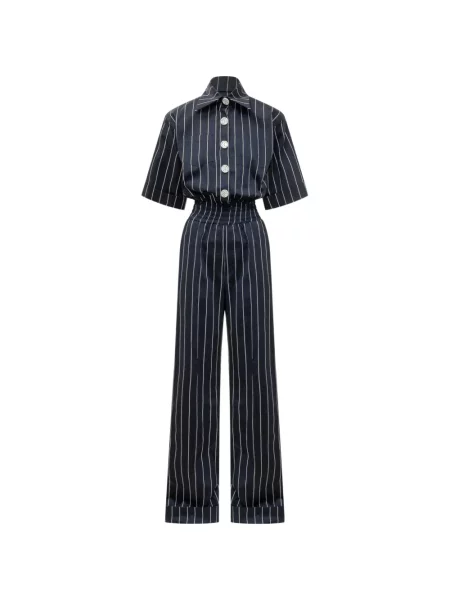 Salopetă Moms Pants cu dungi albastru