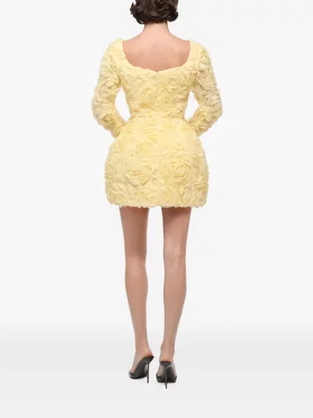 Rochie mini Anouki cu funde cu model floral galben