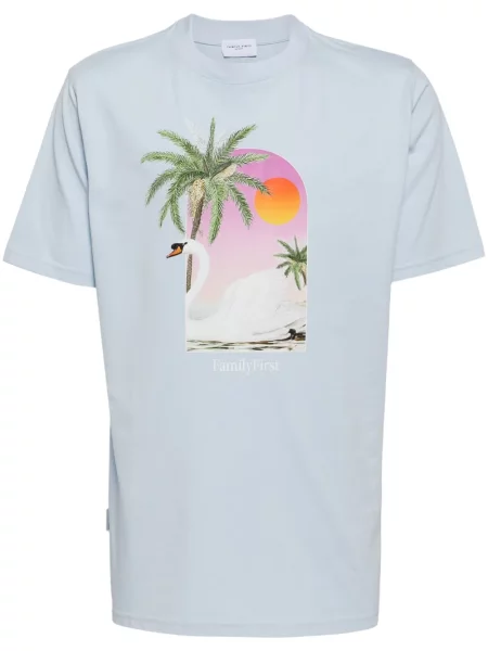 Tričko Family First s potiskem modré