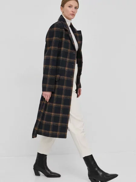 Bruuns Bazaar spodnie CindySus Dagny pants dopasowane high waist beżowy