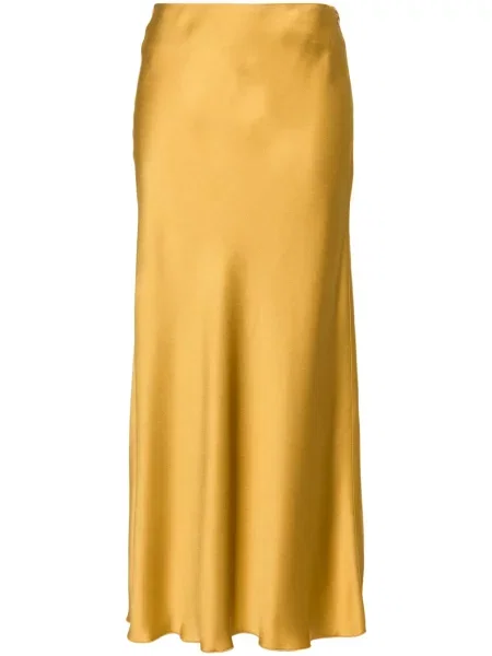 Fustă midi Forte_forte din crep până la genunchi galben