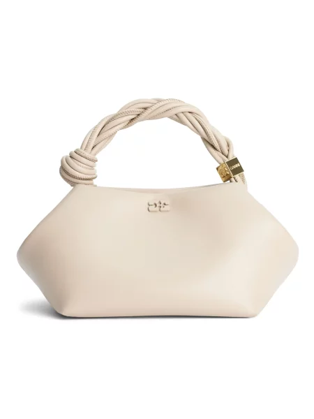 Torebka crossbody Ganni z klapami beżowa