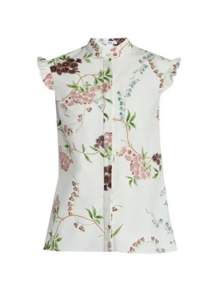 Bluză Erdem cu model floral cu imagine alb