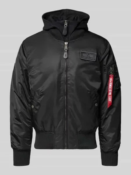 Lniany kurtka bomber Alpha Industries czarny