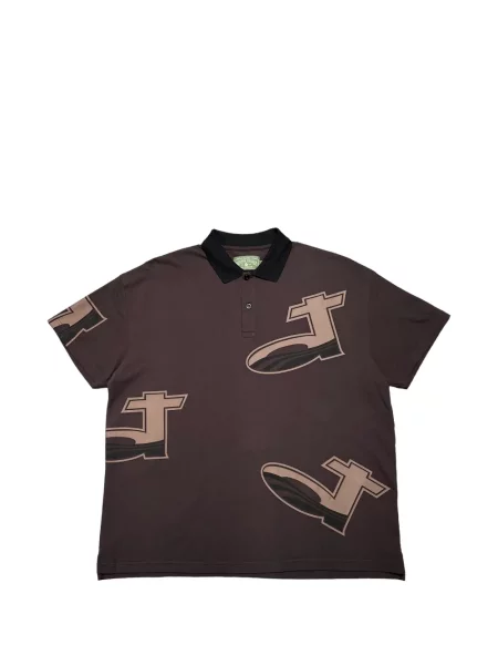 Tricou polo Denim Tears cu imagine maro